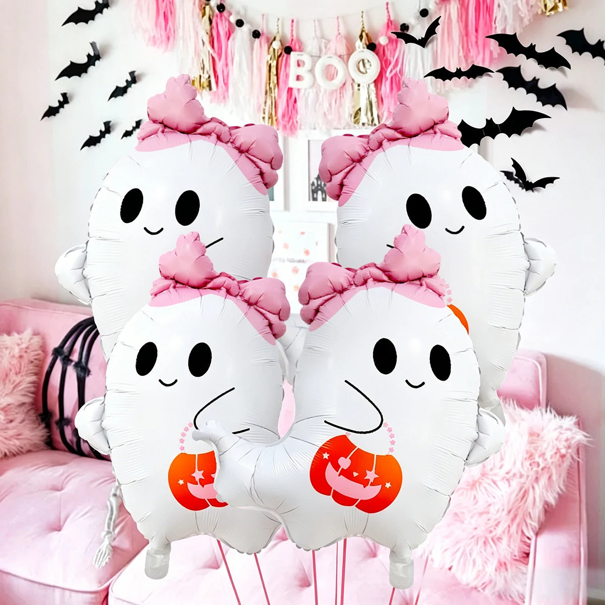 2/4pcs Halloween ghost balloon set, perfect for Halloween decorations, room decor, and spooky-themed - product image 2