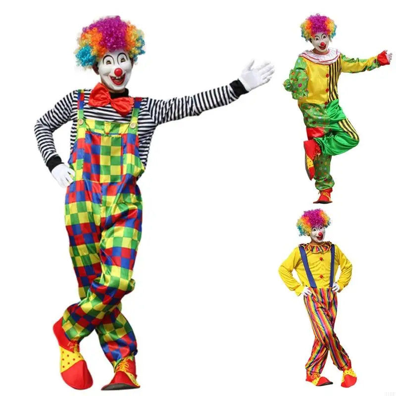31BF Deluxe Costume Clown Movie Adult Costumes Creepy Clown Men's Halloween Costume Cloth - Vertical clown