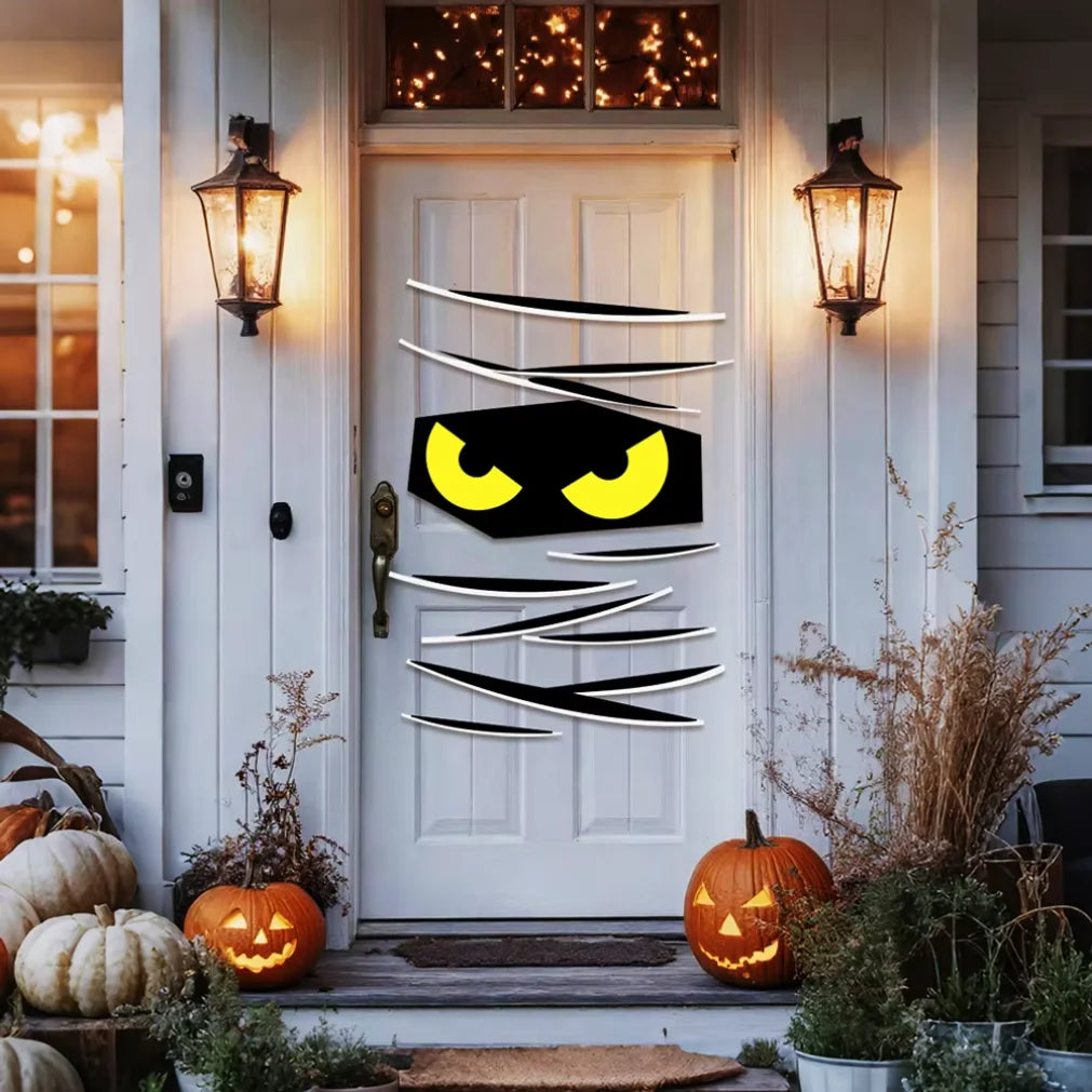 Halloween decorations room door stickers window decor skeleton hand pumpkin - product image 3