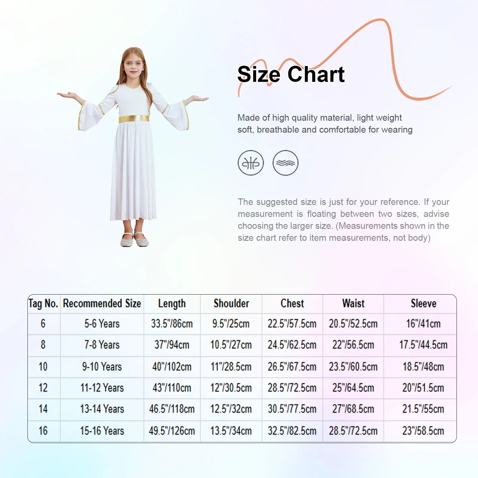 Girls Angel Halloween Costume Dress with Wings