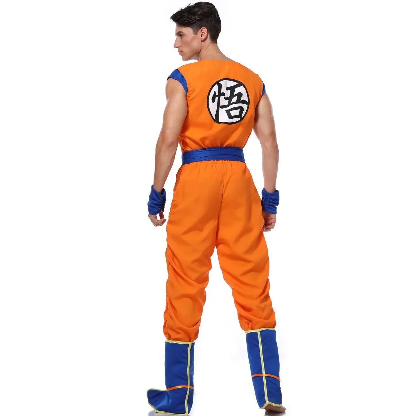 Adult Man Halloween Japanese Anime Son Spiky-Haired Martial Arts Hero Costume Superheroes Orange Jumpsuit Up - View 4