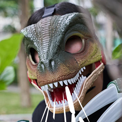 Halloween Moving Jaw Dino Mask with Dinosaur Scream 3D Dinosaur Claws Lifelike Dinosaur Mask Headwear for - product image 5