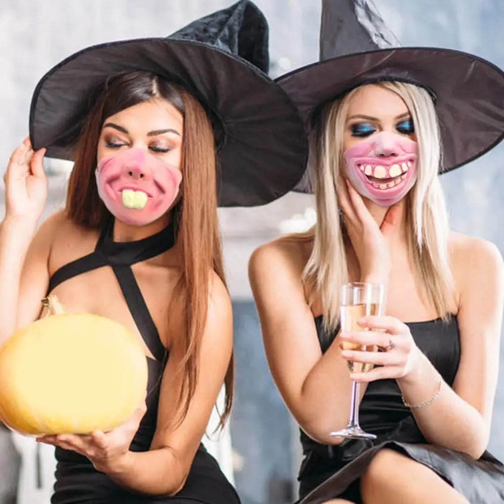 Unique Half-face Clown Mask Latex Costume Props Humorous Elastic Band Horrible Scary Masks - G