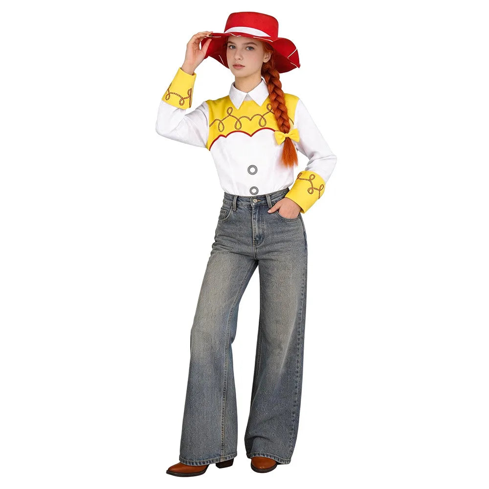 Toy Story Jessie Costume Halloween Cosplay Woody and Jessie Costume Top Amusement Park - 1 / S