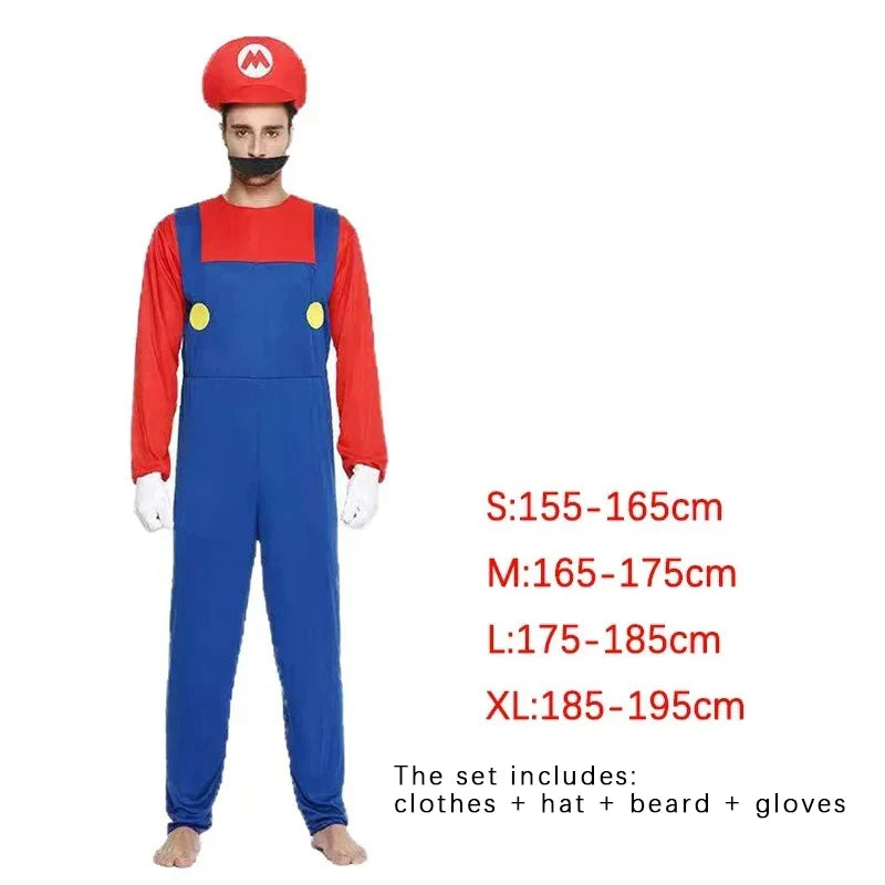 Mario & Luigi-Inspired Adult Plumber Cosplay Costume Set - Women Green style L