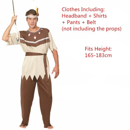 Men Women African Original Savage Costume Adults Wildman Costume Dress - 21 / One Size