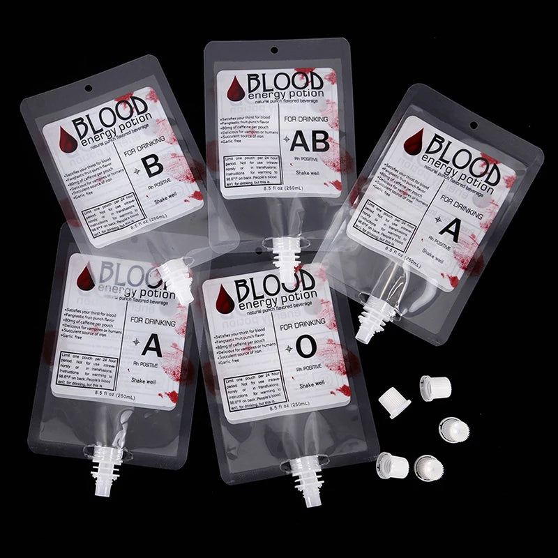 1Piece 250ml Halloween Blood Bags Vampire Fake Blood Suction Bags Drinks Plasma Beverage Halloween Decoration - product image 3