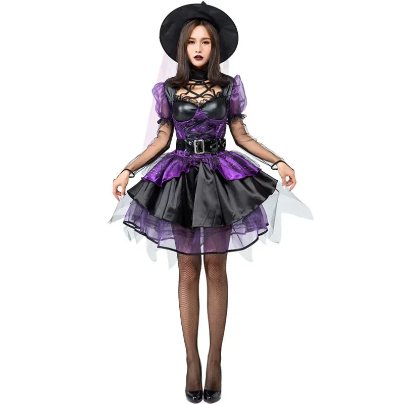 Women's Sexy Evil Witch Cosplay Costume Halloween Carnivals Masquerade Vampire Queen Fantasia Dress - product image 4