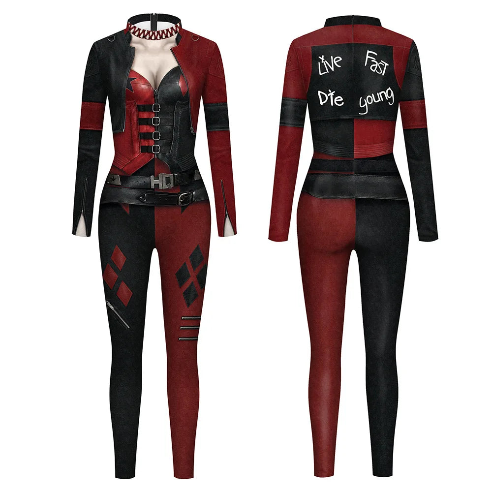 Women's For Movie Role Print Jumpsuit Christmas Dresses Bodysuit Anime Costume - alternate view 8