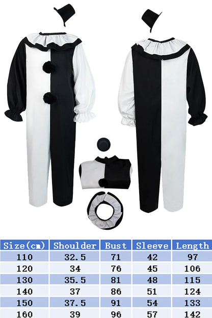 Art the Clown Terrifier Costume Dress Outfit Latex Masks Kids Adult Men Women Roleplay - Costume A / XL