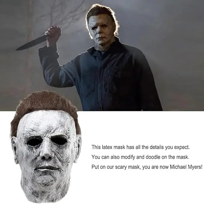 White-Faced Slasher Horror Latex Mask - Adult Halloween - product image 2