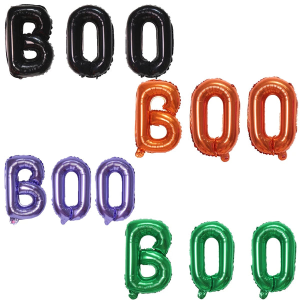 Halloween Ghost Balloons 16inch Set Black Purple BOO Foil Balloon for Halloween Themed Party Decoration - product image 1