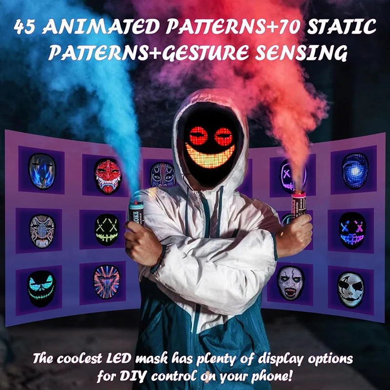 Programmable LED Halloween Mask with Bluetooth App