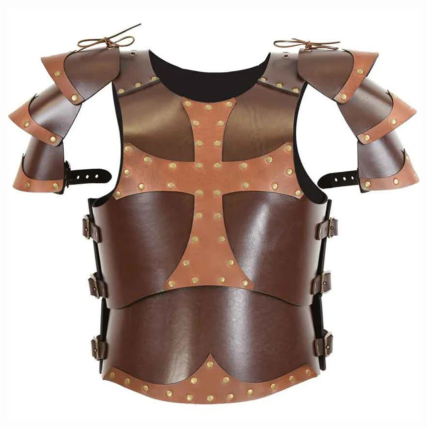 Medieval Crusader Knights Templar Costume Body Chest Armor Steampunk Dark Cross Leather - View 7