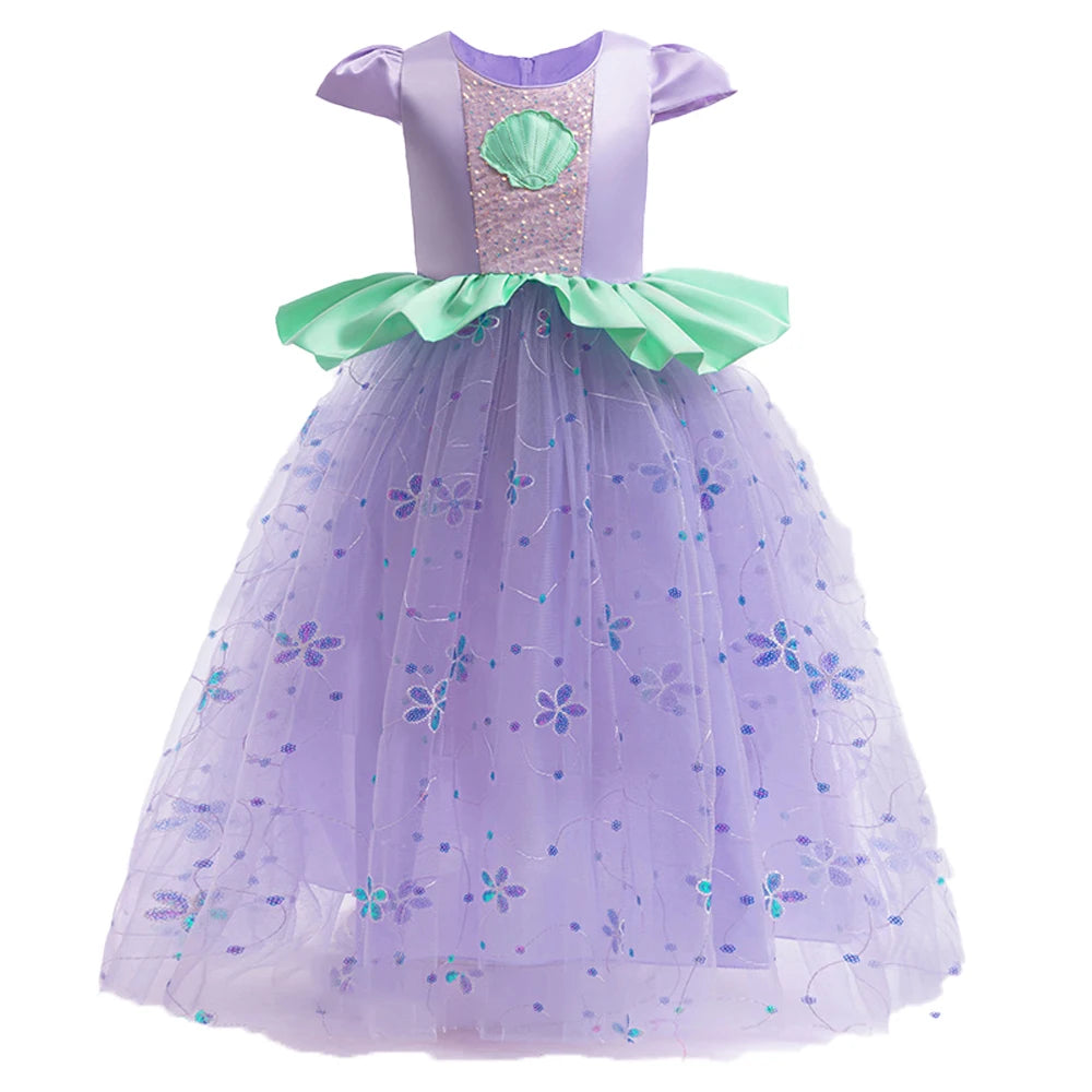 Girls Mermaid Princess Halloween Costume Dress