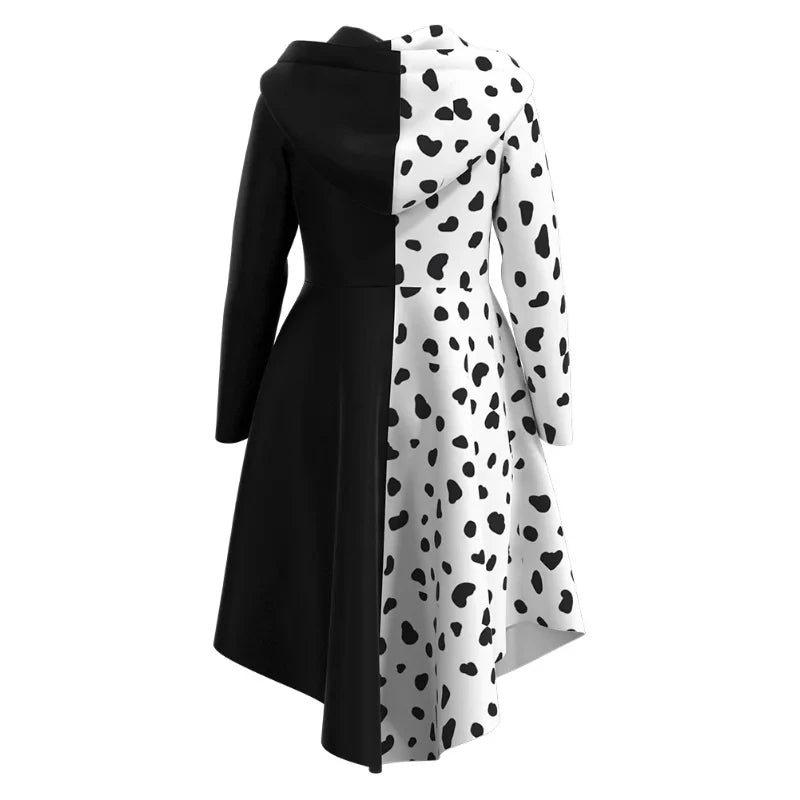 Women's Black-and-White Fashion Villain Maid Dress Uniform Suit Halloween Costume - Costume / XXL
