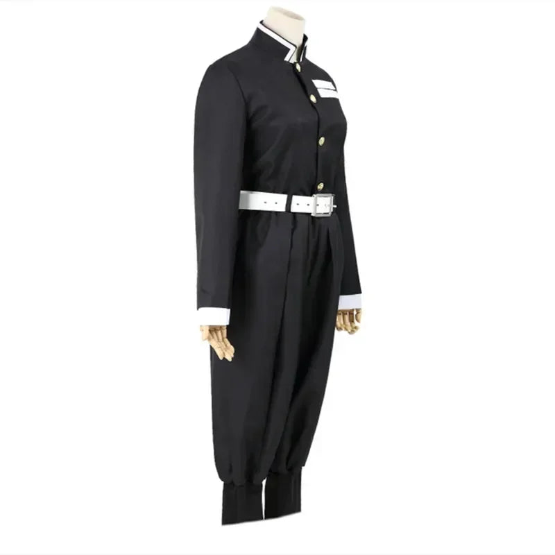 Kids Demon-Hunting Anime Costume Pink-Kimono Demon Girl Agatsuma Zenitsu Kochou Shinobu Costume Kimono Suit - black / 140