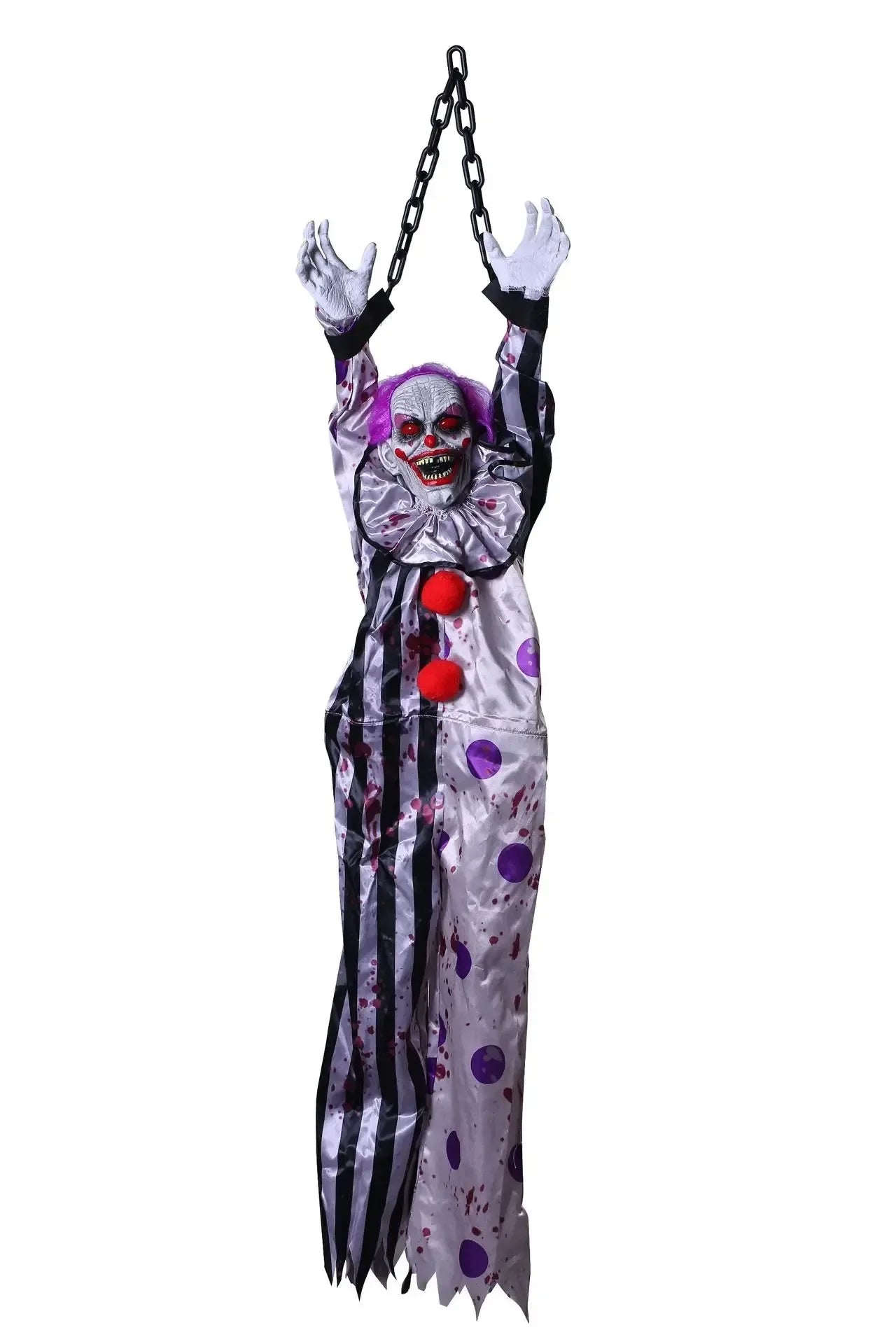 Halloween Electric Vocal Clown Pendant Home Glow Lifelike Hanging Ghost Decoration Spooky Kid Hanging From A - product image 7