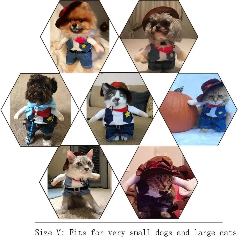 Pet Cowboy Funny Dog Cat Small Dogs Accessories Costume - alternate view 5