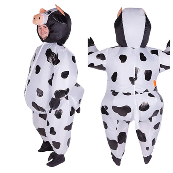 Cartoon Animal Inflatable Cow Inflatable Costume Adult Men Women Blowup Fancy Party Dress Halloween Suit - product image 1
