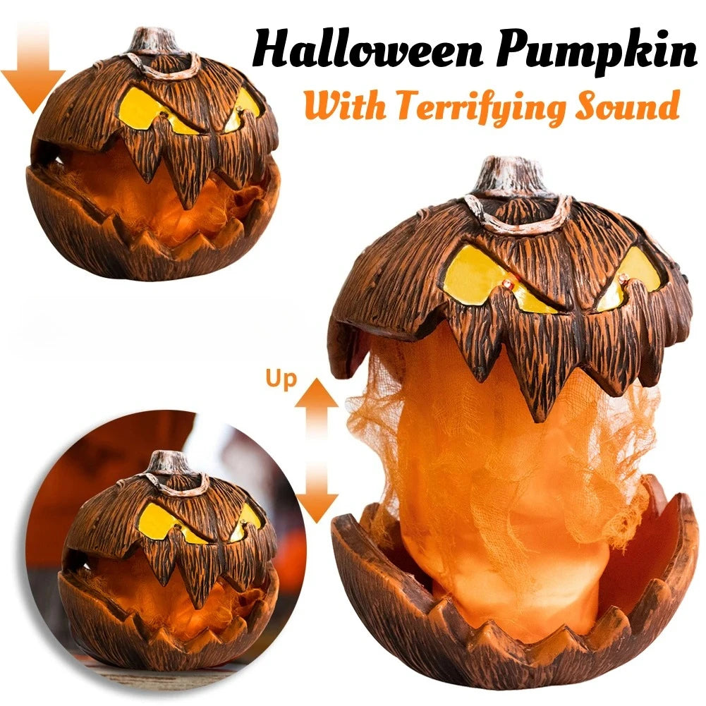 Halloween Pumpkin Animated Decor, Noise Activated Talking and Lifting, Creates - product image 2