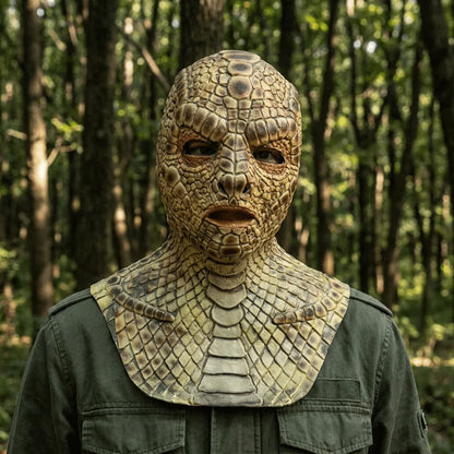 Creative Realistic Snake Monster Mask Scary Soft Snake Skin Headgear Reptile Texture Latex Ghost Monster Mask - product image 4