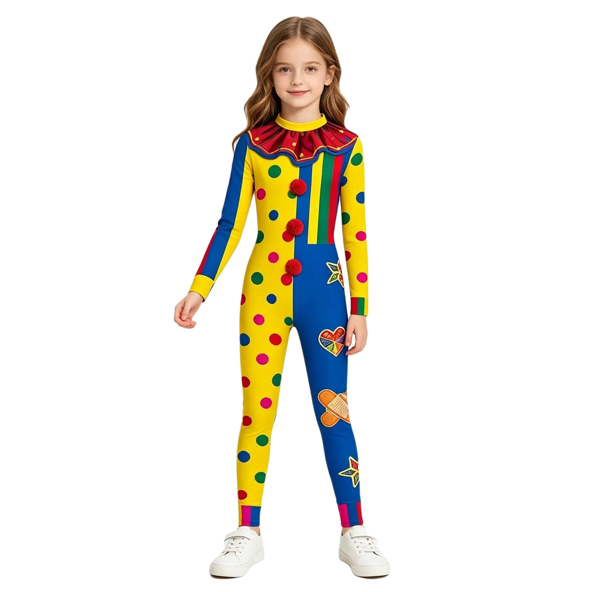 Boys Girls Clown Jumpsuit Long Sleeve Print Back Zipper Skinny Bodysuit - product image 3