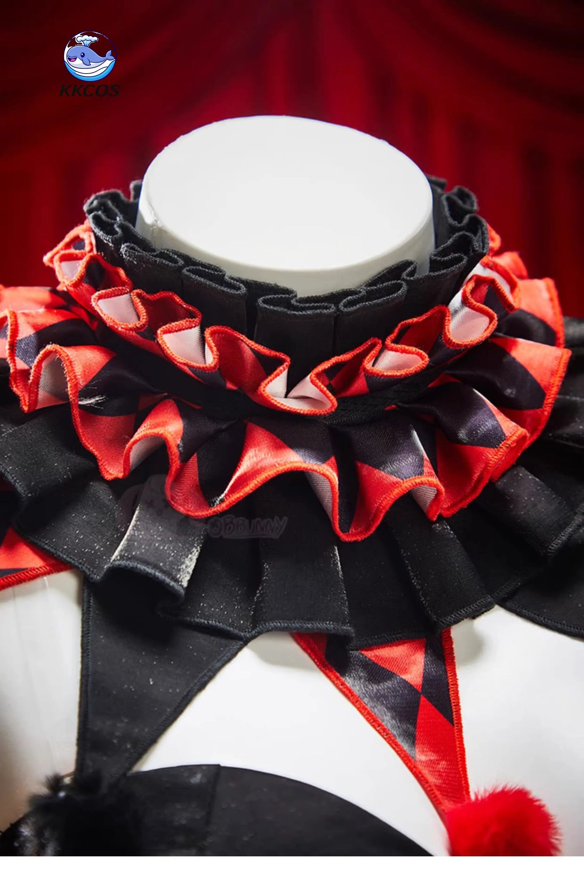Staggering Number Circus Grotesque Circus Red and Black Gothic Clown Halloween Dress - Costume / S