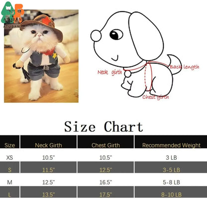 Pet Cowboy Dog Cat West Uniform Hat Funny Costume - alternate view 2