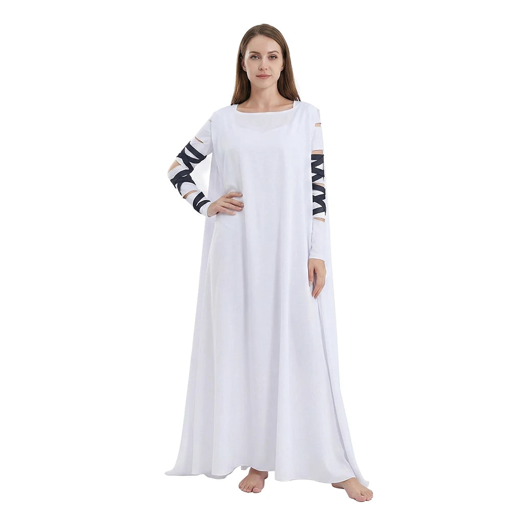 Women's Gothic Monster Bride White Maxi Dress – Halloween Costume