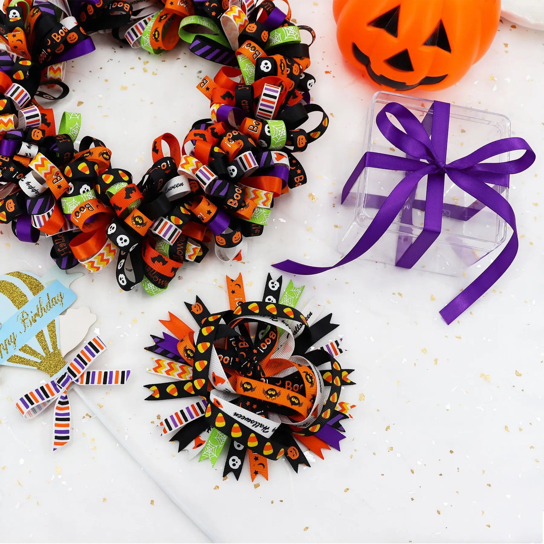 10mm Halloween Ribbon Halloween Party Scene Decoration Bow Headpiece DIY - product image 5