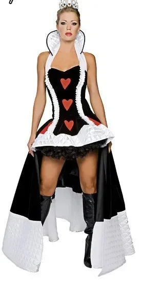 Women's Queen of Hearts Costume – Red & Black Halloween Dress