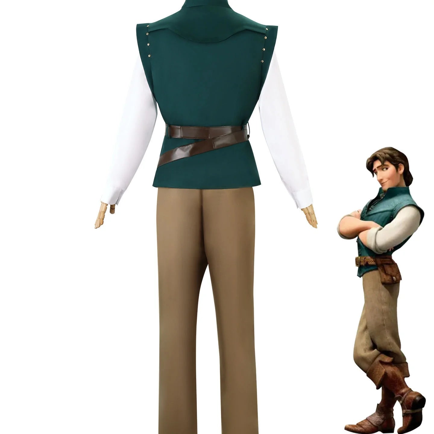 Princess Long Hair Halloween Costume Dress with Magic Storyline Lettuce Prince Flynn Rider Cosplay Outfit for Women
