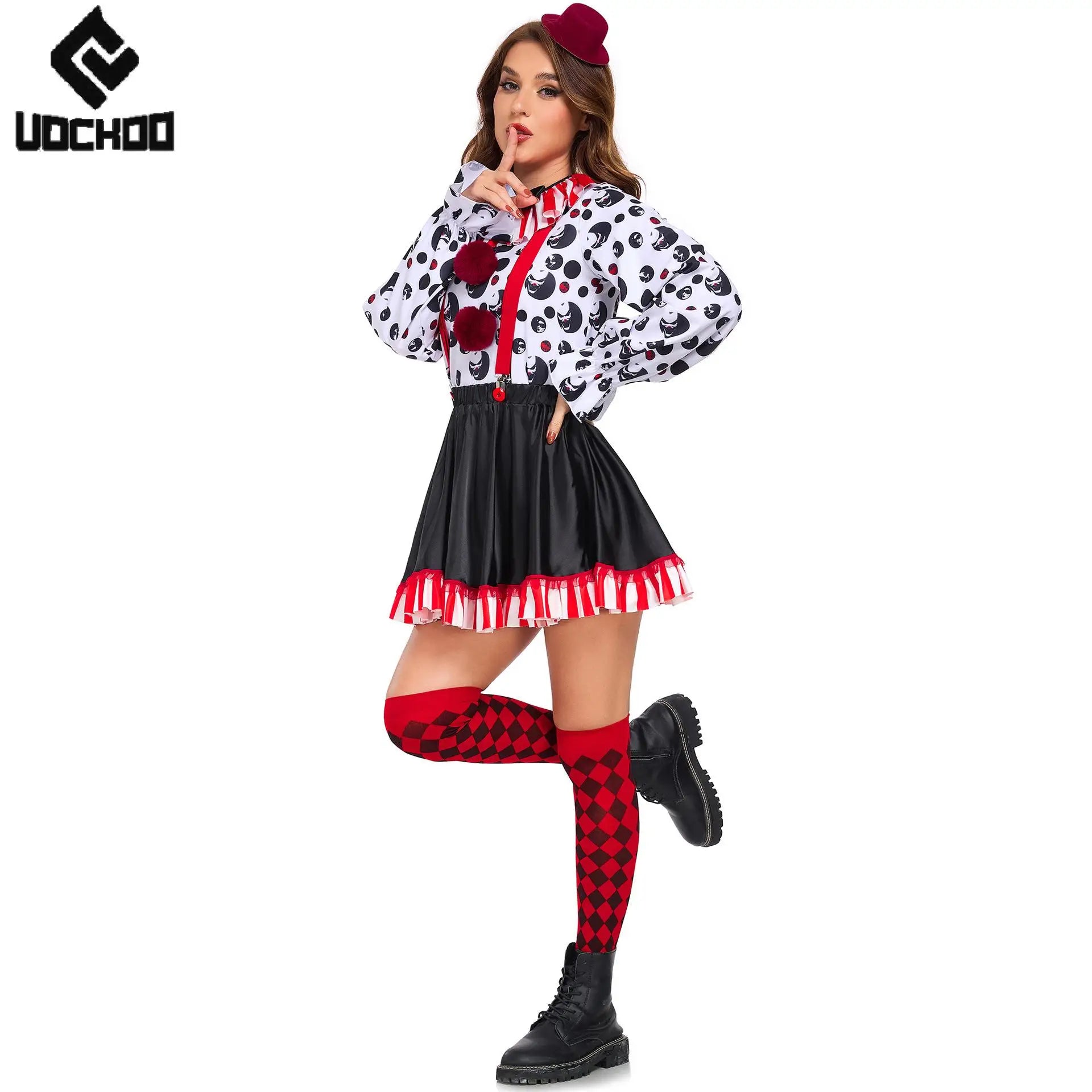 Halloween Clown Cosplay Costume Women Dress Suit Acrobatic Performance Outfit Family Look Suit Girl Dress Wear - product image 4
