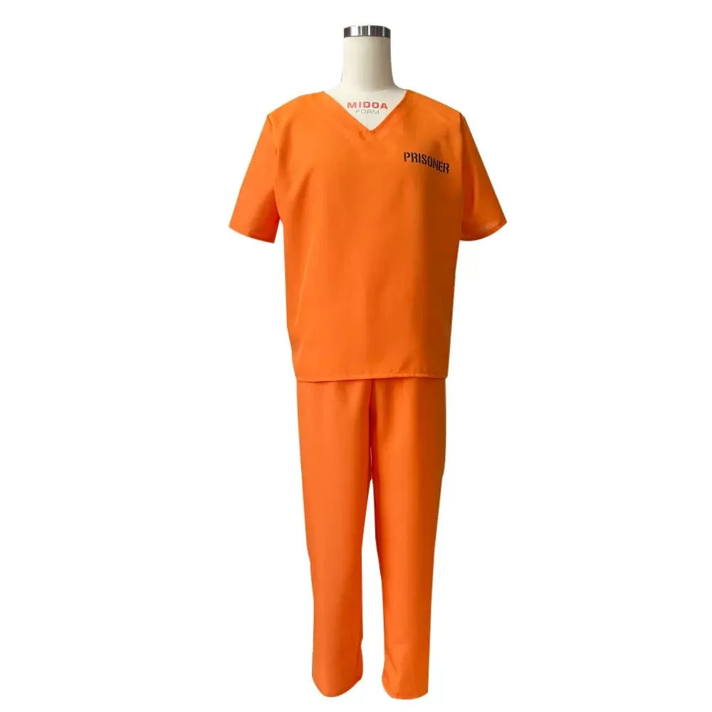 Adults Unisex Convicted Costume Prisoner Orange Prisoner Jumpsuit Jailbird Outfits