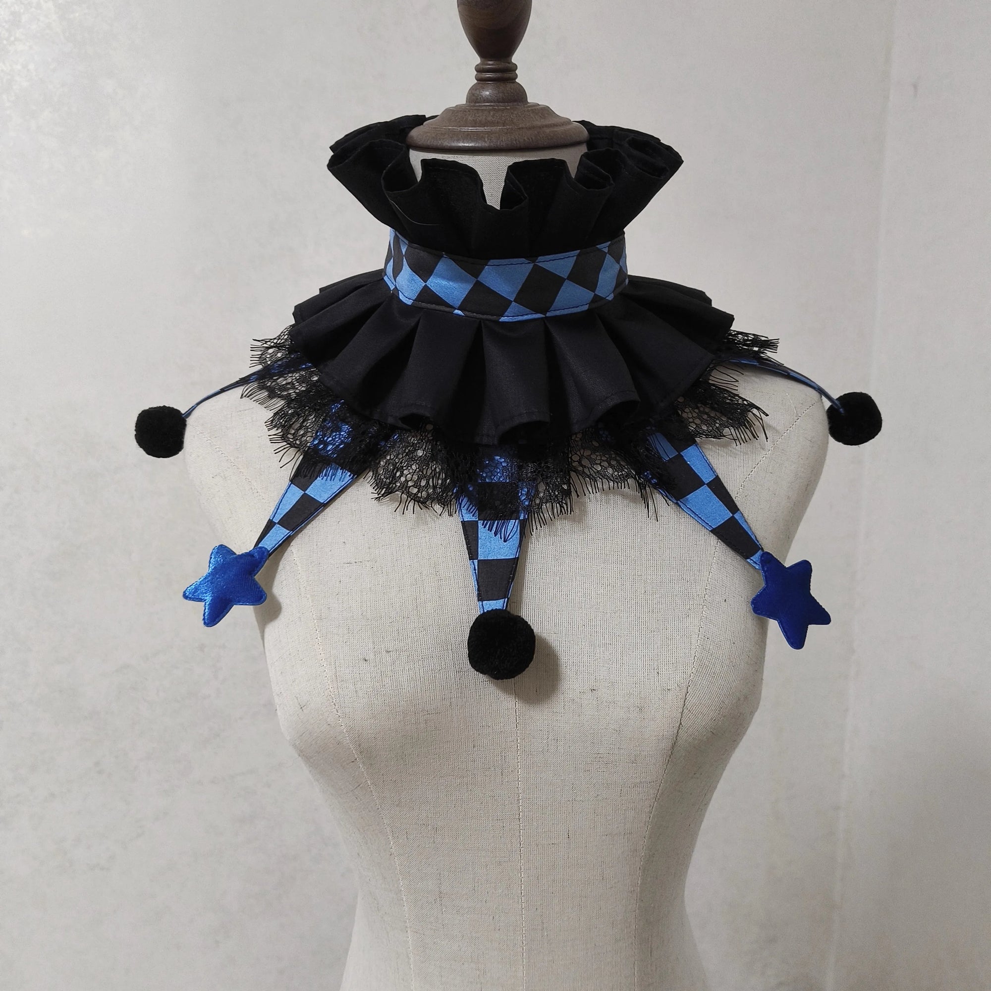 Original Designed Colorful Clown Collar Halloween Performance Characteristic Collar Fairy - black / one size-15.7 in (40 cm)