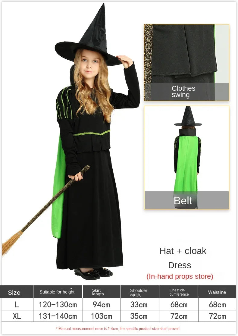 Child's Kids Halloween Vampire Witch Costumes for Girls Dress Up Cosplay Props - product image 11