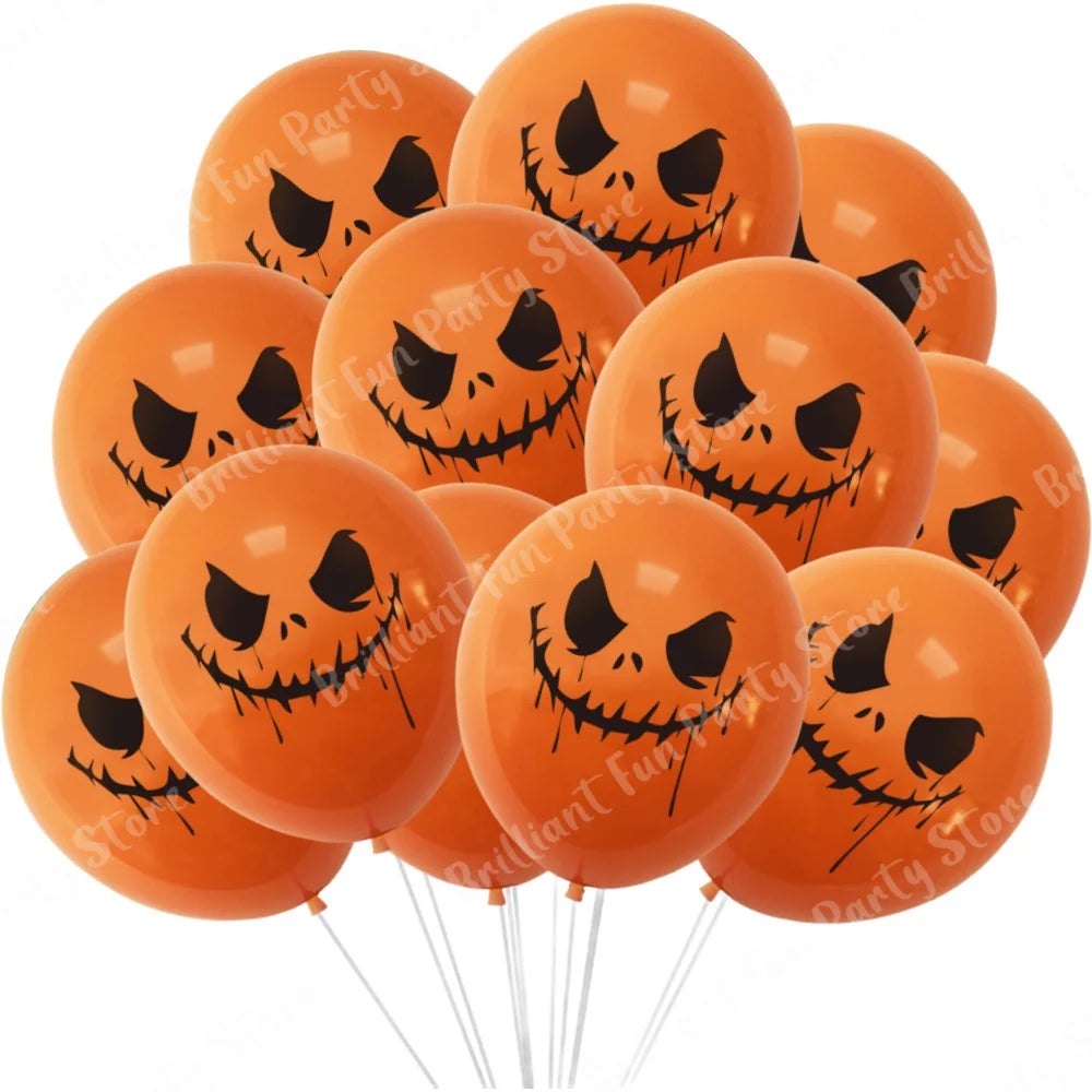 Balloons 12 Inch Black Orange White Halloween Decoration - product image 18