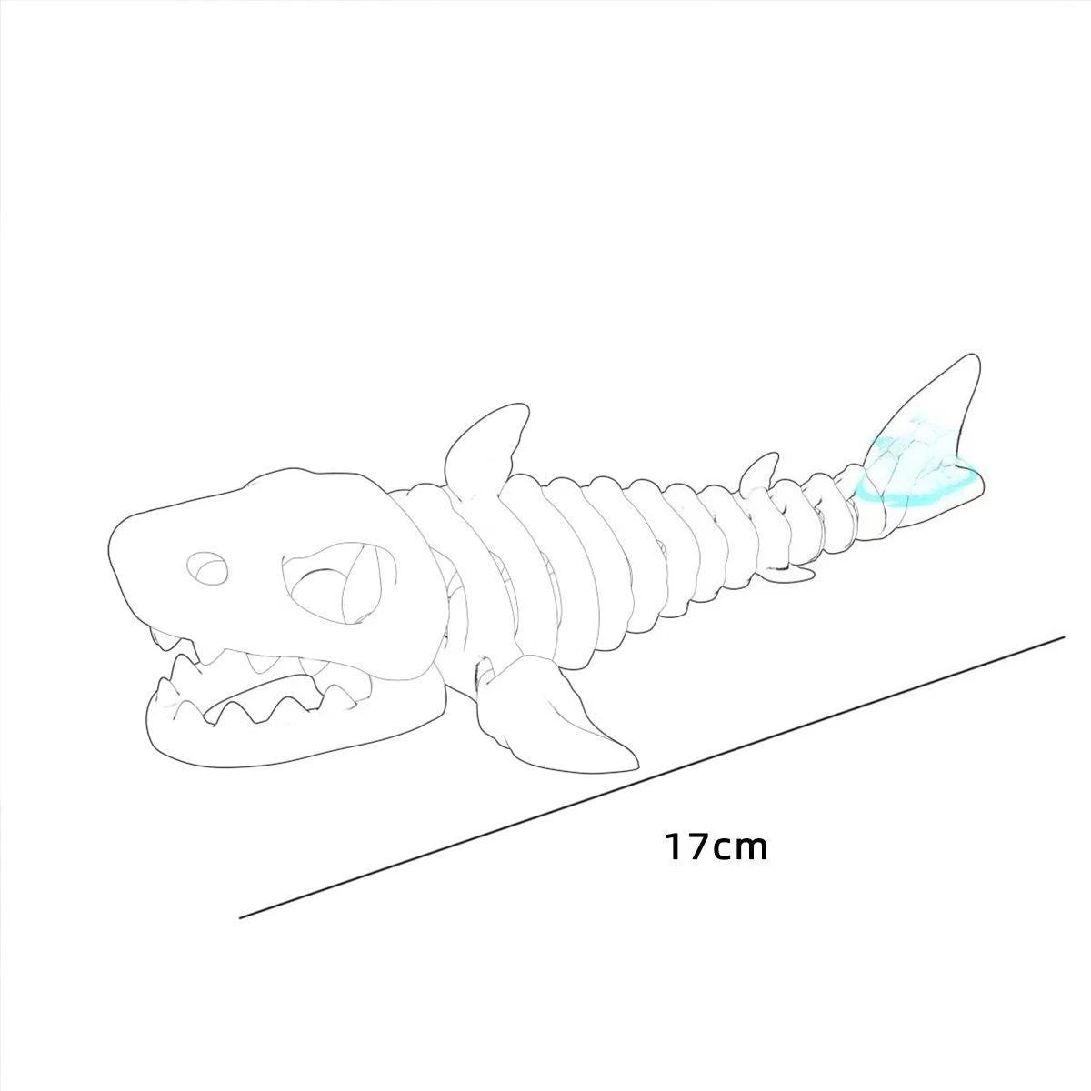 Spooky Shark Skeleton Aquarium Decor Articulated Ornament Reptiles Fish Tank Landscapes Fish Shrimp Shelter Aquarium Accessories