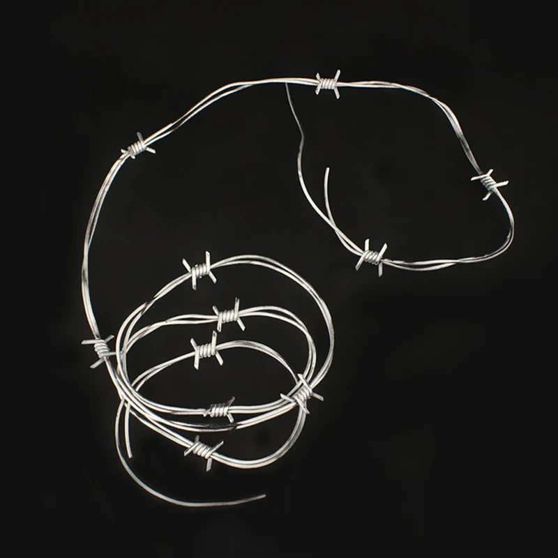 Creepy Imitation Horror Barbed Wire Silver Fake Halloween Party Decor Toy - product image 4