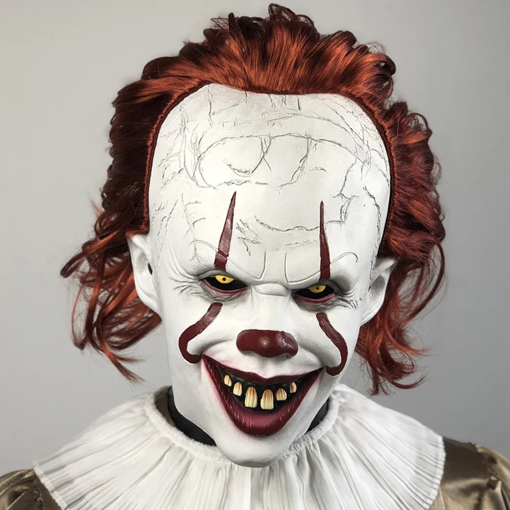 Creepy Pennywise Joker Mask Cosplay Horror Evil Demon Clown Killers Latex HelmetHalloween