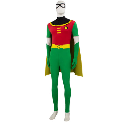 Anime Adult Robin Costume Men Jumpsuit Cloak Belt Gloves Eyemask Outfits TV Fantasy - Red / L