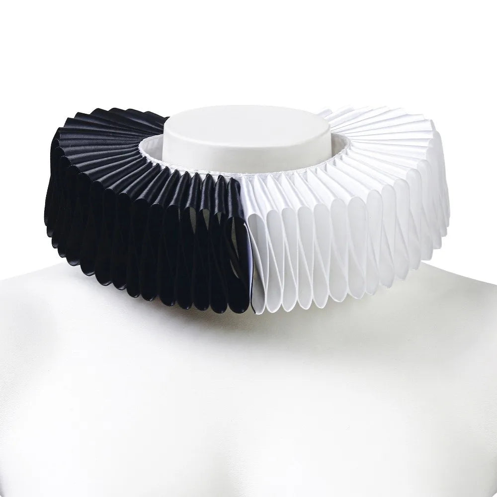 Detachable Circus Clowns Ruff Collar Victorian Costume Vintage Neck Ruffled Collar Retro - Style 3