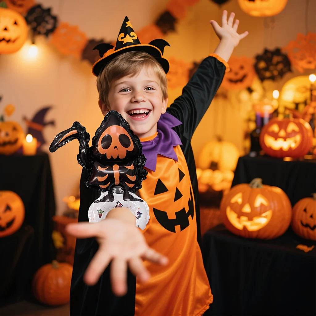 Halloween Wrist Balloon Set Cartoon Pumpkin Bat Skull Design Colorful Party Favors - product image 2