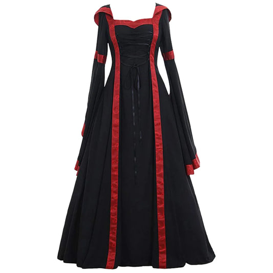 Women's Medieval Vintage Full-Skirt Vintage Witch Robe Gothic Costume