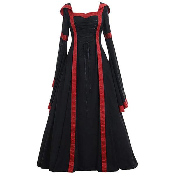 Women's Medieval Vintage Full-Skirt Vintage Witch Robe Gothic Costume