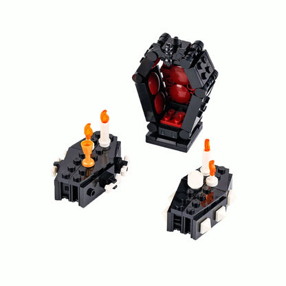 MOC Halloween Skeleton Horde Building Blocks Dark Castle with Vampire Throne DIY Medieval - B32-42