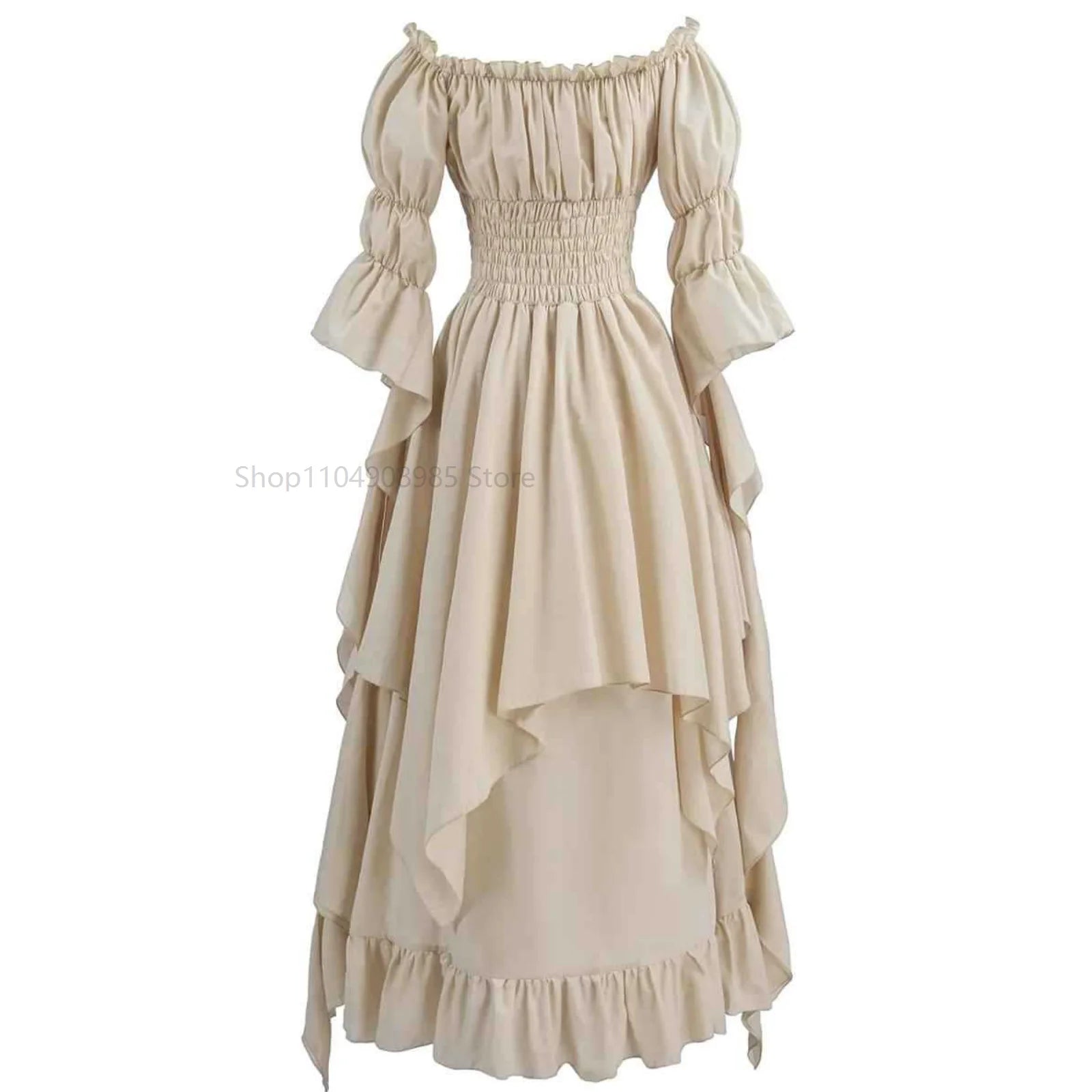 Women's Gothic Witch Dress Medieval Renaissance Costume Victorian Shoulder Off Sexy Dress for Halloween Party - product image 12
