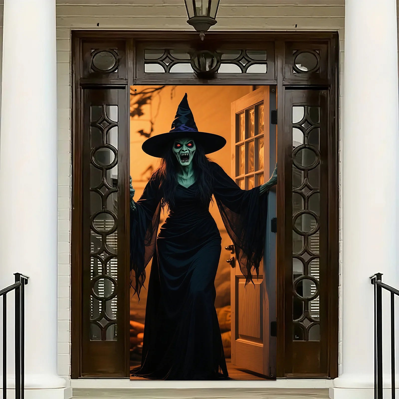1-Piece 2D flat Halloween theme backdrop - scary witch design, Halloween - product image 4