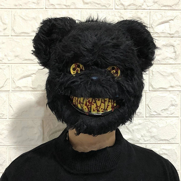 Bloody Plush Bear Mask Halloween Ghost Festival Mask Realistic Bloody Bear Headgear Performance Prop - product image 1